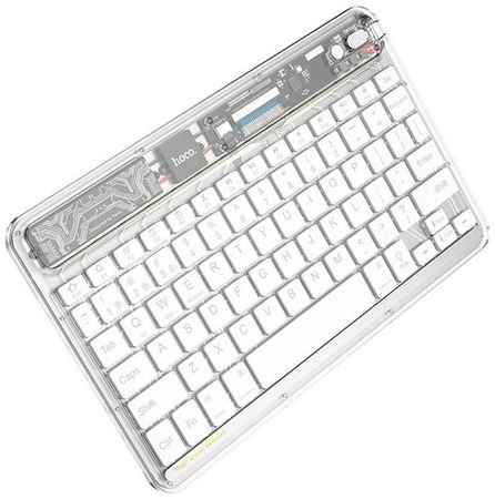 Клавиатура беспроводная HOCO S55 Transparent Discovery (английская раскладка) космический белый 19848301876537