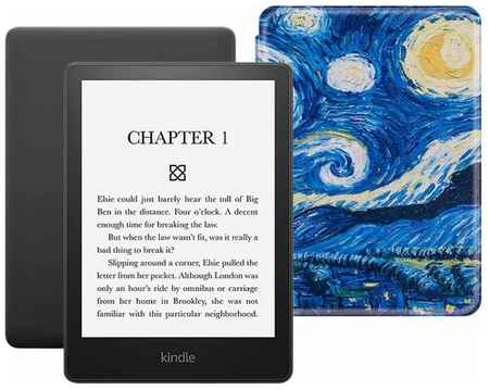 Электронная книга Amazon Kindle PaperWhite 2021 8Gb black Ad-Supported с обложкой ReaderONE 19848302664381