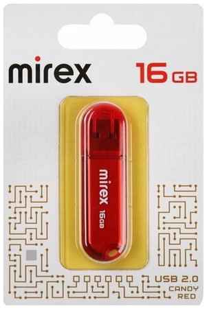 Mirex Флешка CANDY , 16 Гб, USB2.0, чт до 25 Мб/с, зап до 15 Мб/с, красная
