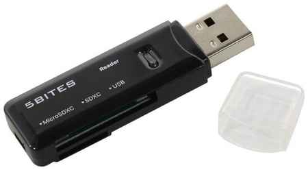 Кардридер 5bites RE3-200BK, USB, поддержка SD и microSD карт, черный 19848309383715