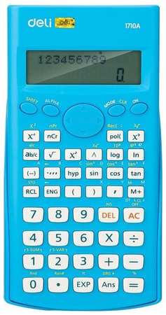 Калькулятор научный Deli ЕГЭ, 12 разрядов, LCD-дисплей, питание от батареек, (E1710ABlue)