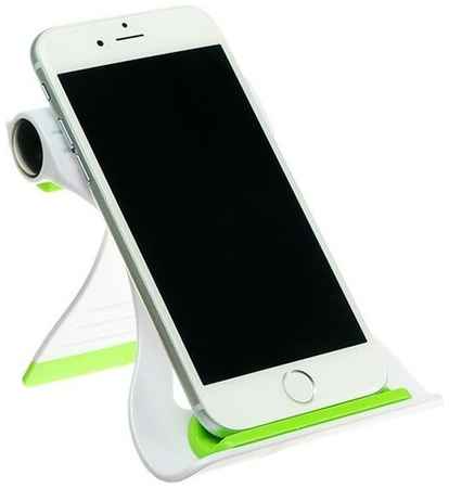 L-zon-QB Подставка для телефона LuazON, складная, усиленная, регулируемая высота, бело/зелёная(В наборе1шт.)