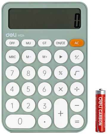 Калькулятор настольный Deli EM124GREEN зеленый 12-разрядов 19848311984745