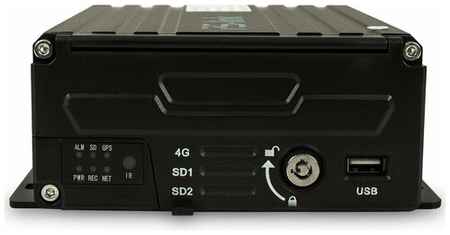 Видеорегистратор для транспорта PS-link PS-A9814-G на 4 канала с GPS модулем, поддержкой 2Мп AHD камер, записью на HDD, SD