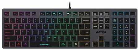 Клавиатура A4Tech Fstyler FX60H серый USB slim LED (FX60H GREY/NEON) 19848316286964