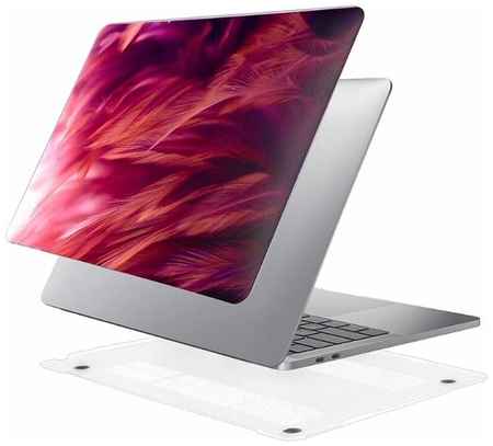 Чехол накладка для ноутбука Apple Macbook Air 13.6 дюймов М2 2022 A2681 с рисунком (розовые перья) 19848316507994