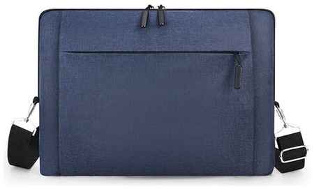 Сумка для ноутбука, макбука (Macbook) 13-14.1 дюймов с ремнем мужская, женская / Деловая сумка через плечо, размер 38-28-4 см