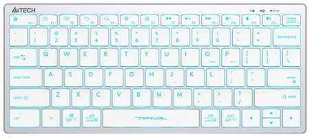 Клавиатура A4Tech Fstyler FX61 белый/синий USB slim Multimedia LED 19848318533602