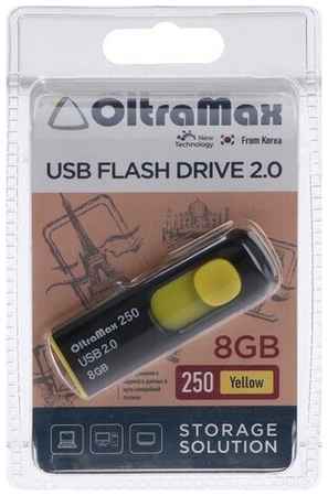 Флешка 250, 8 Гб, USB2.0, чт до 15 Мб/с, зап до 8 Мб/с, жёлтая 19848318703895