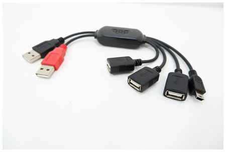 HB USB-концентратор WSS-HU120 USB-хаб с выносными разъемами черный 19848321023444
