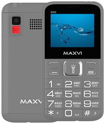 Телефон MAXVI B200 Global для РФ, 2 SIM, серый 19848321292721