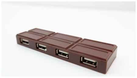 HB USB-концентратор в виде плитки шоколада Konoos UK-35 Chocolate разъемов: 4 USB-порта 4, цвет коричневый 19848321969139