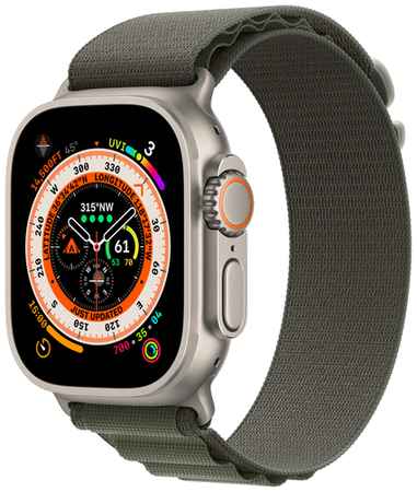 Умные часы Apple Watch Ultra 49 мм Titanium Case GPS + Cellular, титановый/черно-серый Trail Loop 19848322220390