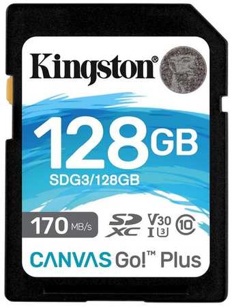 Карта памяти Kingston SDXC 128GB Canvas Go Plus UHS-I U3 V30 90/170Mb/s 19848322644607