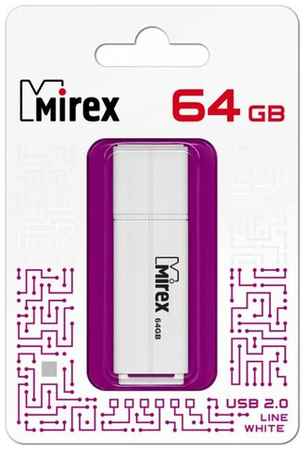 Флеш диск 64GB USB 2.0 Mirex Line белый 19848322654168
