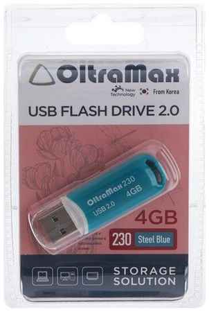 Флешка 230, 4 Гб, USB2.0, чт до 15 Мб/с, зап до 8 Мб/с, синяя 19848323200324