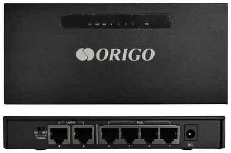 ORIGO Сетевое оборудование OS1206P A1A Неуправляемый PoE-коммутатор 4x100Base-TX PoE+, 2x100Base-TX, PoE-бюджет 60 Вт, корпус металл