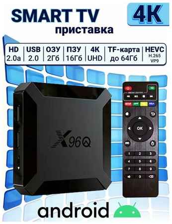 Смарт ТВ приставка, ТВ бокс X96Q (Андроид 10, 4К, 2/16 Гб) / TV BOX / Андроид приставка 19848324268828
