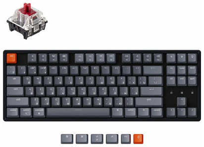 Клавиатура беспроводная механическая Keychron K8, Bluetooth, RGB, Gateron Red Switch, Черный/Серый K8J1 19848326198352