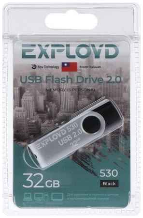 Флешка Exployd 530, 32 Гб, USB2.0, чт до 15 Мб/с, зап до 8 Мб/с, чёрная 19848326206305