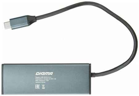 Разветвитель USB-C Digma HUB-3U3.0С-UC-G 4порт. серый 19848326522198