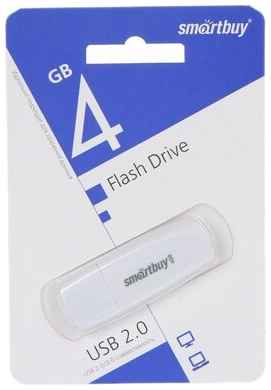SmartBuy Память Smart Buy ″Scout″ 4GB, USB 2.0 Flash Drive, белый 19848326803047