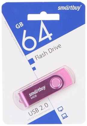 USB Flash Drive 64Gb - SmartBuy UFD 2.0 Twist Pink SB064GB2TWP 19848326898310