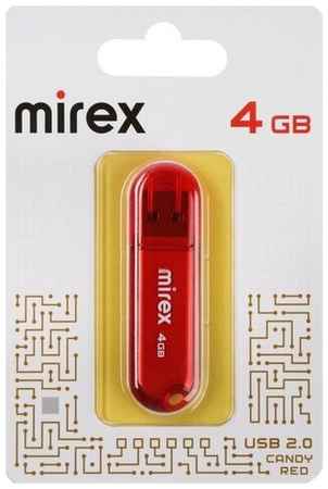 Флешка Mirex CANDY RED, 4 Гб , USB2.0, чт до 25 Мб/с, зап до 15 Мб/с, красная 19848327475172