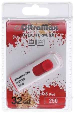Флешка OltraMax 250, 32 Гб, USB2.0, чт до 15 Мб/с, зап до 8 Мб/с, красная 19848327985364