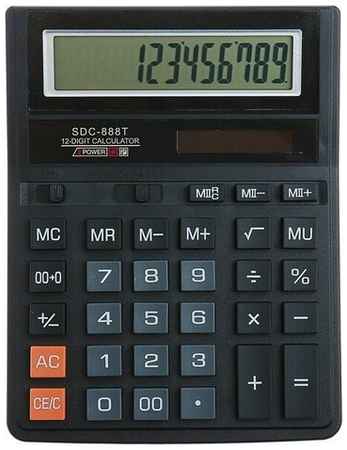 Калькулятор настольный, 12-разрядный, SDC-888T, питание от батарейки 19848329731430