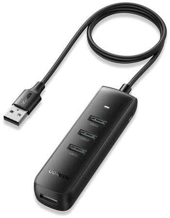 USB-концентратор UGreen CM416, 80657, разъемов: 4, 100 см, черный 19848332290542