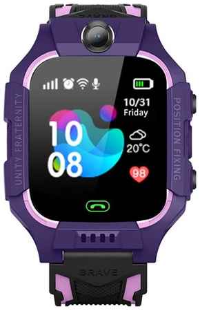 ZTX Детские смарт часы, умные часы для детей с сим картой, камерой и трекером, кнопка SOS, фиолетовый/розовый 19848336612610