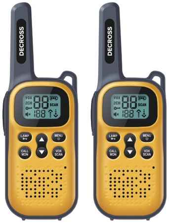Комплект из двух радиостанций Decross DC43 Yellow Twin EU без Зарядного устройства с возможностью работы на батарейках 19848337126457