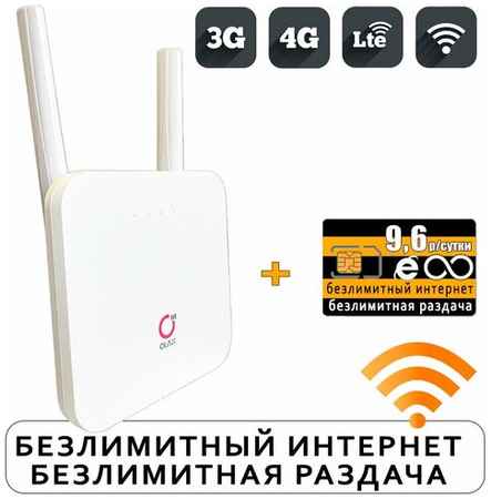 Комплект с безлимитным интернетом и раздачей за 298р/мес, Wi-Fi роутер OLAX AX6 PRO со встроенным 3G/4G модемом + тариф