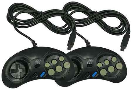 Dex Геймпад/джойстик/контроллер Turbo для игровой приставки Sega 9pin 16 bit узкий разъем черный 19848343405002