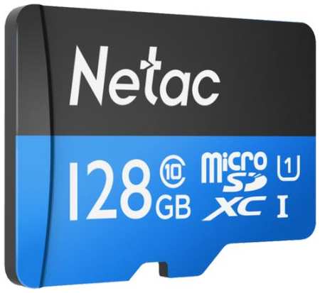 Карта памяти Netac P500 Standard MicroSDXC 128GB U1/C10 up to 90MB/s, retail pack with SD Adapter 19848343660853