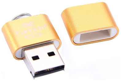 Картридер Устройство Карт-ридер Earldom ET-OT12 USB - MicroSD, золотой 19848344688719