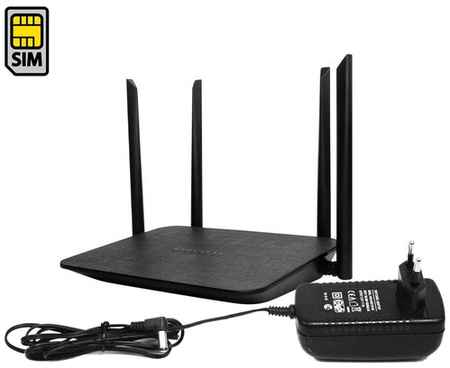 HDcom Wi-Fi роутеры 3G/4G с СИМ картой HDком С80-4G (Черный) (F1506EU) и 4G-lte модемом - Wi-Fi 3G/4G/LTE маршрутизатор. Модемы 4g для интернета 19848344872701