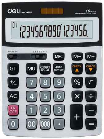 Калькулятор бухгалтерский Deli E39265 серый 16-разр 19848345476414