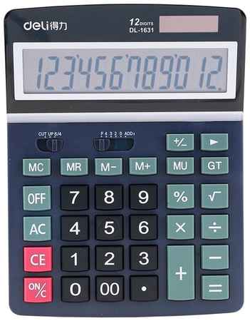 Калькулятор настольный Deli E1631 черный 12-разр 19848345476417