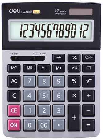 Калькулятор настольный Deli E1672 серебристый 12-разр 19848345849203