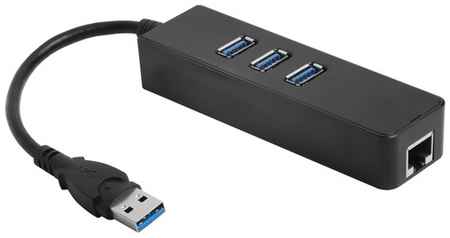 GCR USB 3.0 Разветвитель на 3 порта + 10/100Mbps Ethernet Network -AP04 (77AP04)