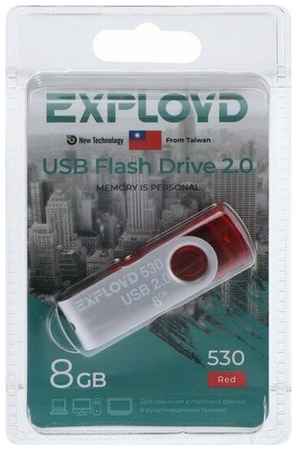 Флешка Exployd 530, 8 Гб, USB2.0, чт до 15 Мб/с, зап до 8 Мб/с, красная 19848352118319