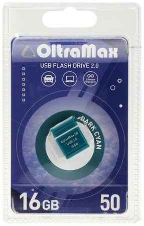 Флешка OltraMax 50, 16 Гб, USB2.0, чт до 15 Мб/с, зап до 8 Мб/с, голубая 19848352118396