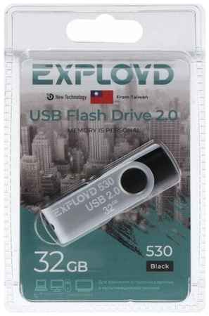 Флешка Exployd 530, 32 Гб, USB2.0, чт до 15 Мб/с, зап до 8 Мб/с, чёрная 19848352118397