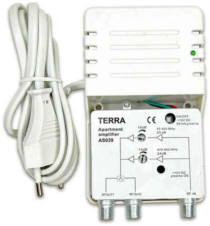Усилитель квартирный цифровой TERRA AS039 (SE) DVB-T2, 24Дб, 2 выхода, инжектор питания для активной антенны 12В (Special Edition)