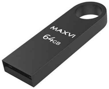 USB флеш-накопитель Maxvi MK 64GB dark grey, монолит, металл, USB 2.0 19848353775190