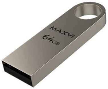 USB флеш-накопитель Maxvi MK 64GB metallic silver, монолит, металл, USB 2.0 19848353775199