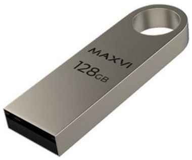 USB флеш-накопитель Maxvi MK 128GB metallic silver, монолит, металл, USB 2.0 19848353794974
