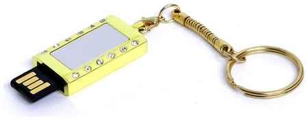 USB-флешка на 8 Гб в виде Кулона с кристаллами, мини чип, золотой 19848357270759